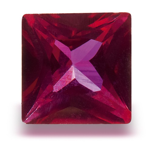 Zirconia, Carré, Ruby Red, Faceted, 5.00 x 5.00 mm - 5 pieces