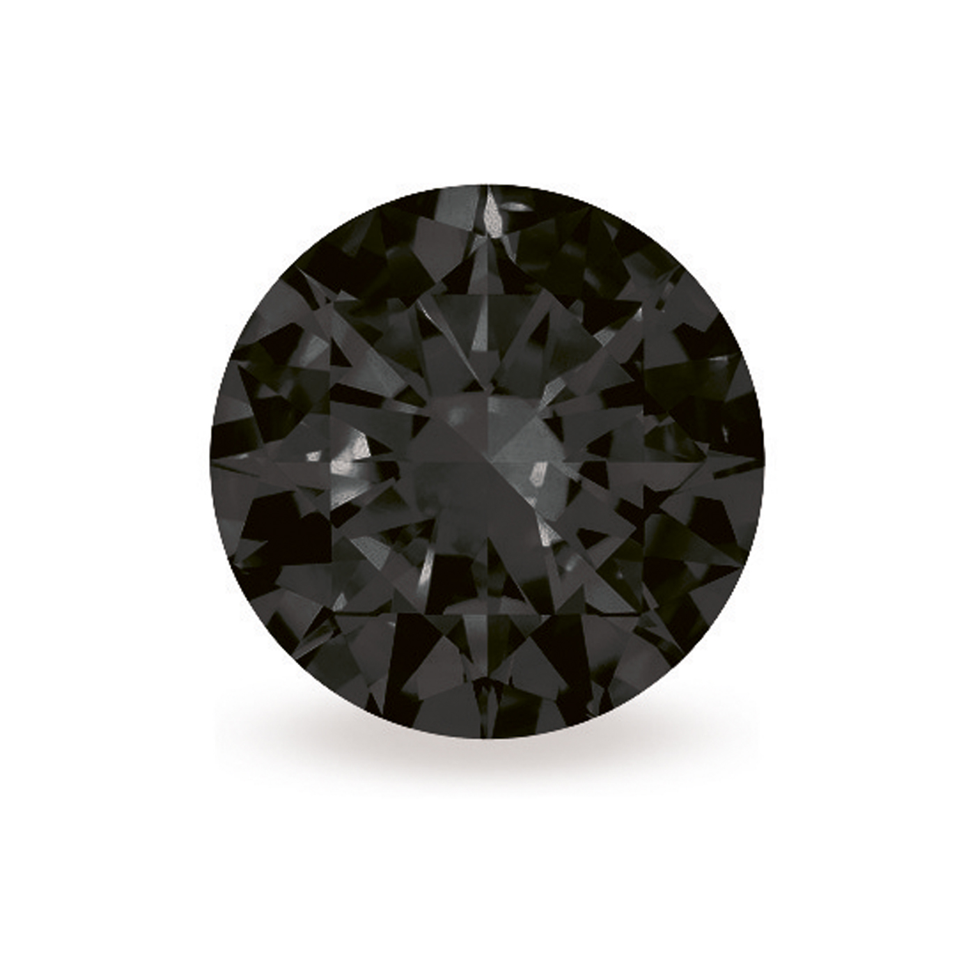 Zirkonia, rund, facettiert, schwarz, ø 2,5 mm - 1 Stück