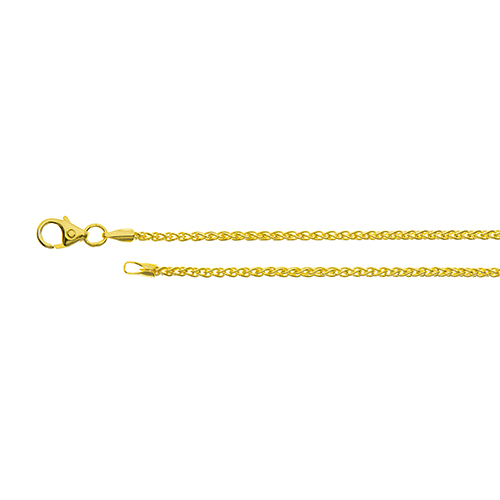 Plait Chain, 585G, 1.3 mm, 42 cm - 1 piece