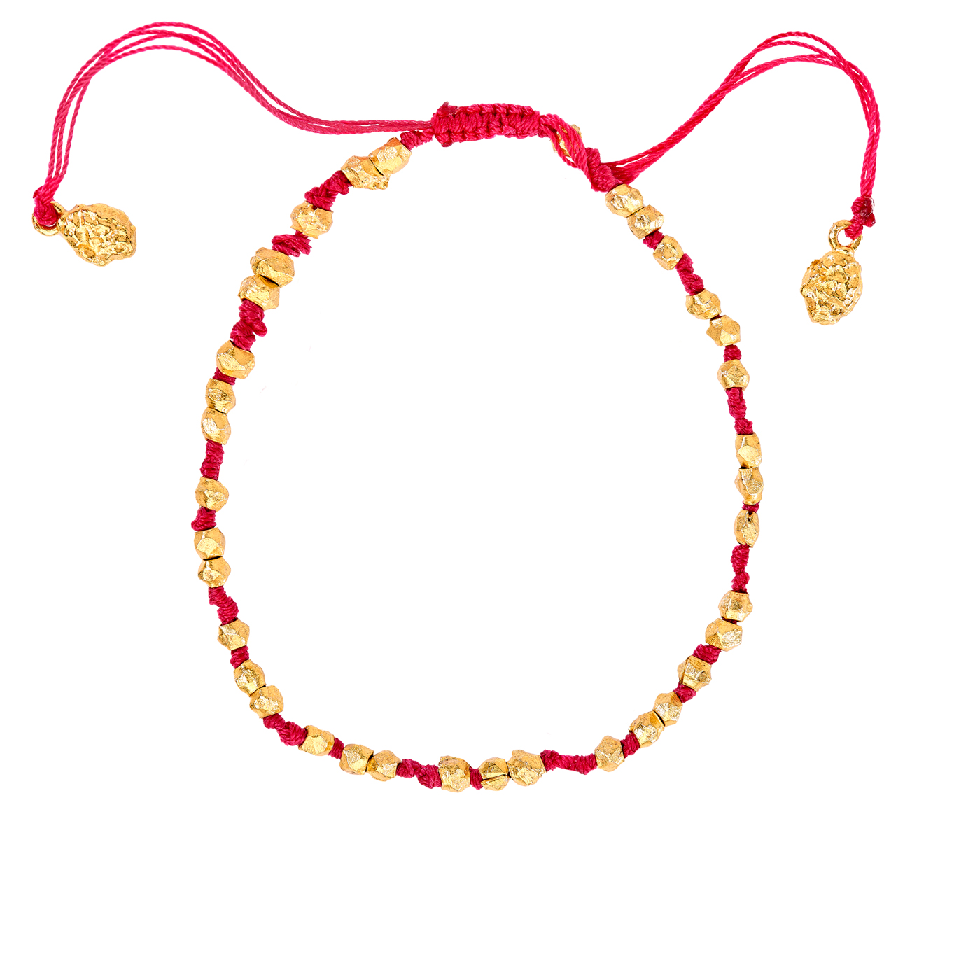 Armband, Messing verg., Nugget, Länge 19 cm, rot - 1 Stück