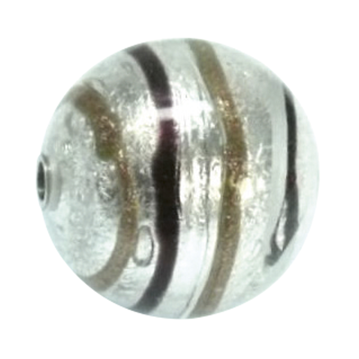 Changeable Clasp, Ball, Murano Glass, Terra Silver, ø 14 mm - 1 piece