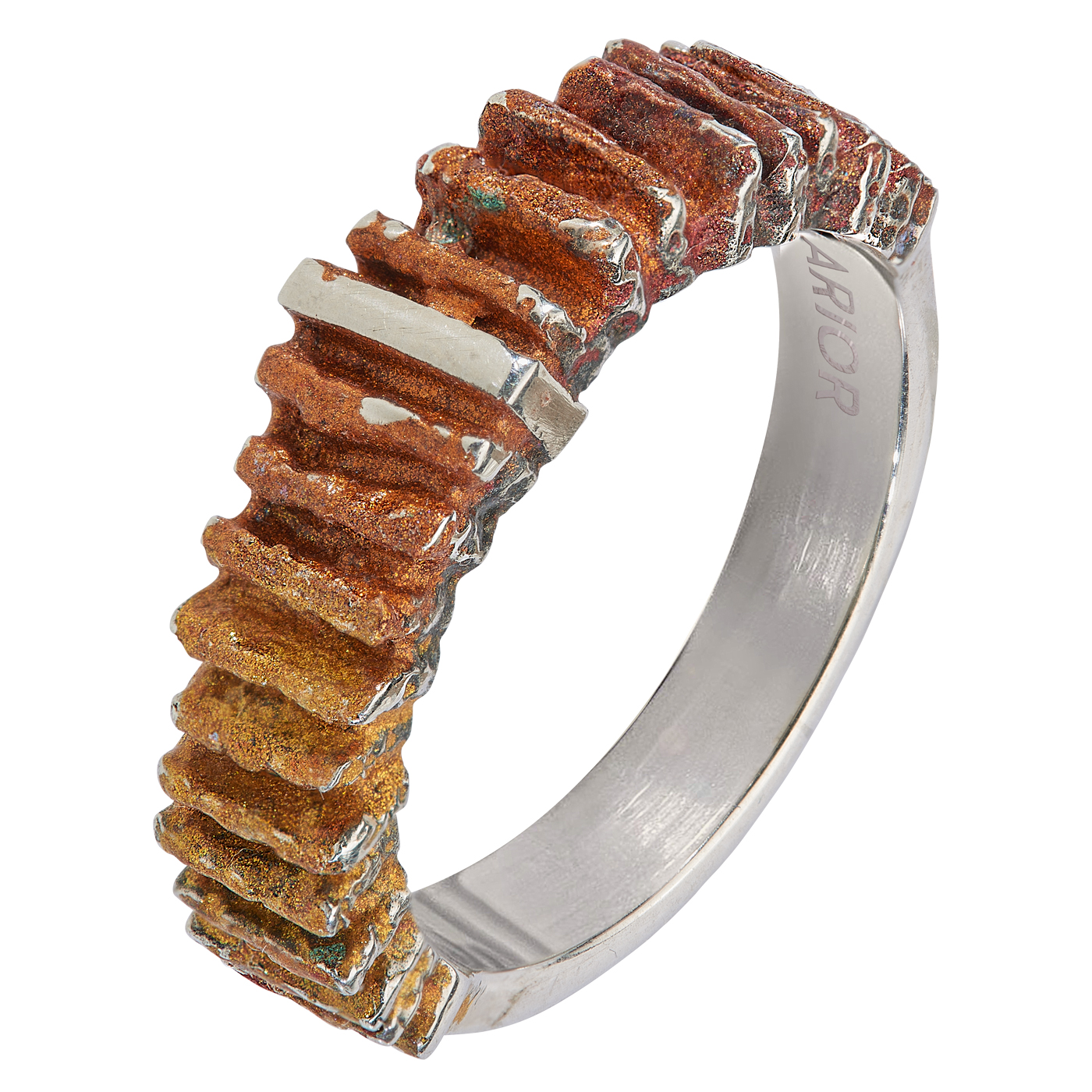 Damenring, 925Ag, W56, Farbpigmente ocker - 1 Stück