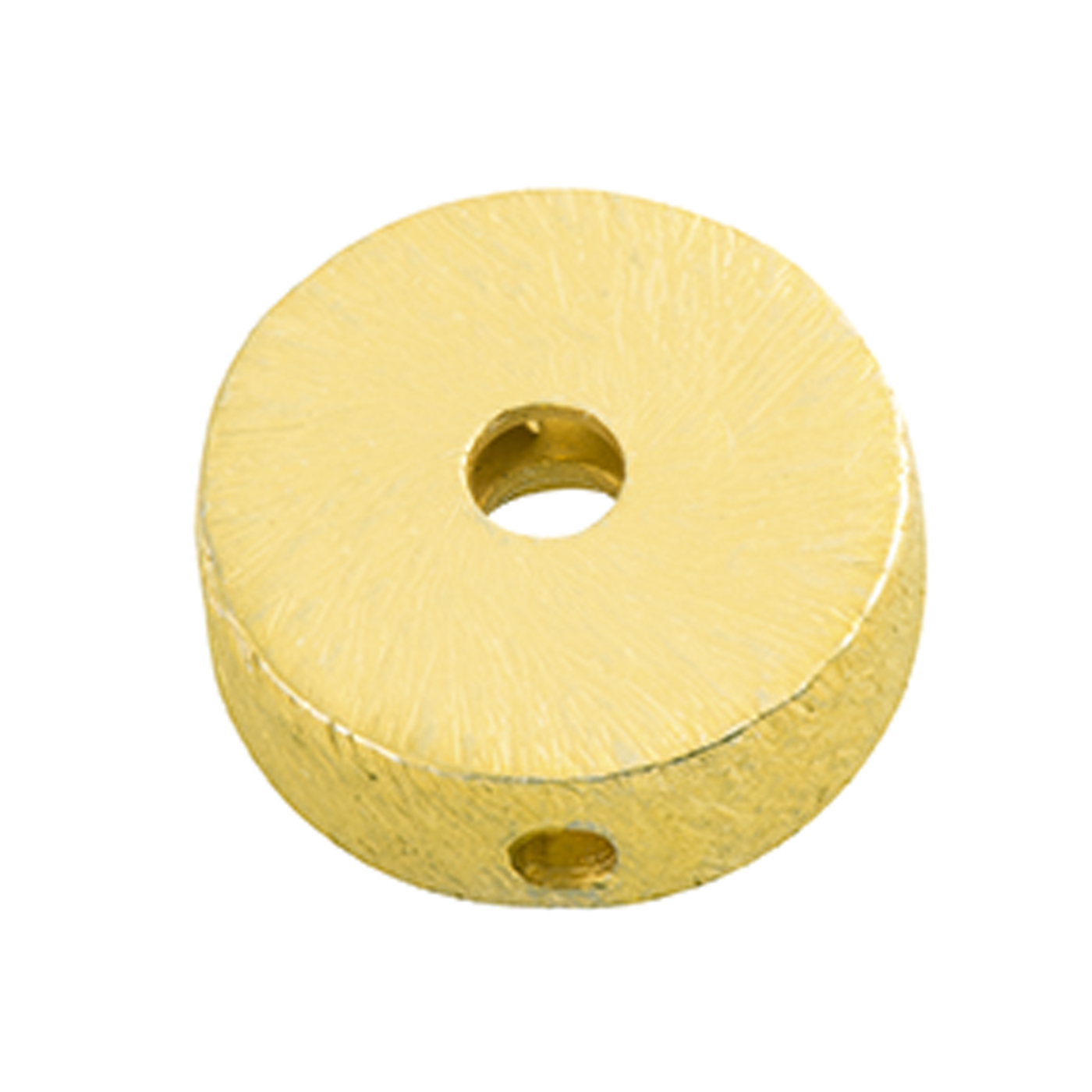 Wheel, 925Ag Gold-Plated, ø 15x3 mm,Drilled Longitudin.,Matt - 1 piece