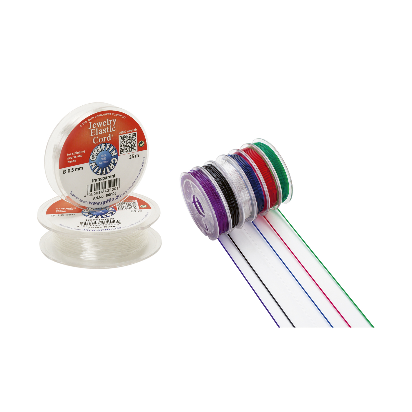 Griffin Jewelry Elastic Cord Bindfaden, grün, ø 1,0 mm - 25 m Griffin Jewelry Elastic Cord Bindfaden, grün, ø 1,0 mm - 25 m