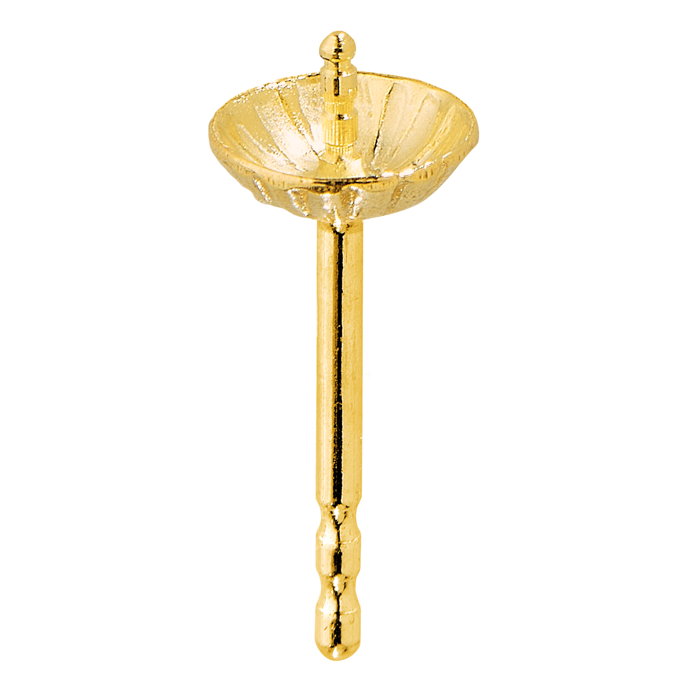 Ohrstecker, 585 G, mit Perlschale gerieft, ø 5 mm - 1 Stück