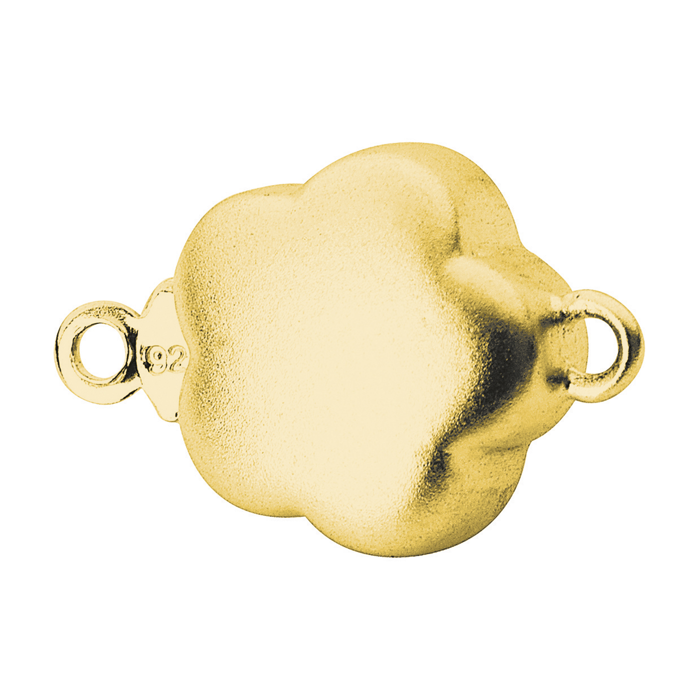 Clasp, Flower, 925Ag Gold-Plated Matt, ø 10 mm - 1 piece