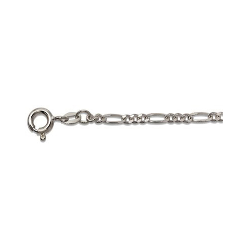 Figaro Curb Chain Diamond-Coated, 925Ag, 1.40 mm, 42 cm - 1 piece