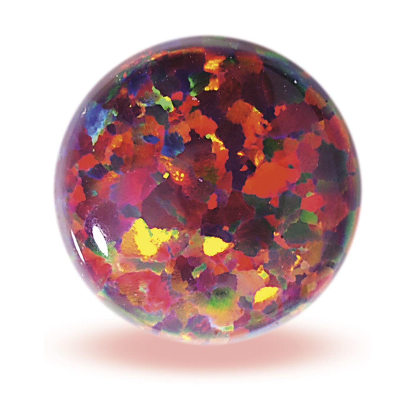 Opal Imitation, Red-Blue, Round Cabochon, ø 10.00 mm - 1 piece