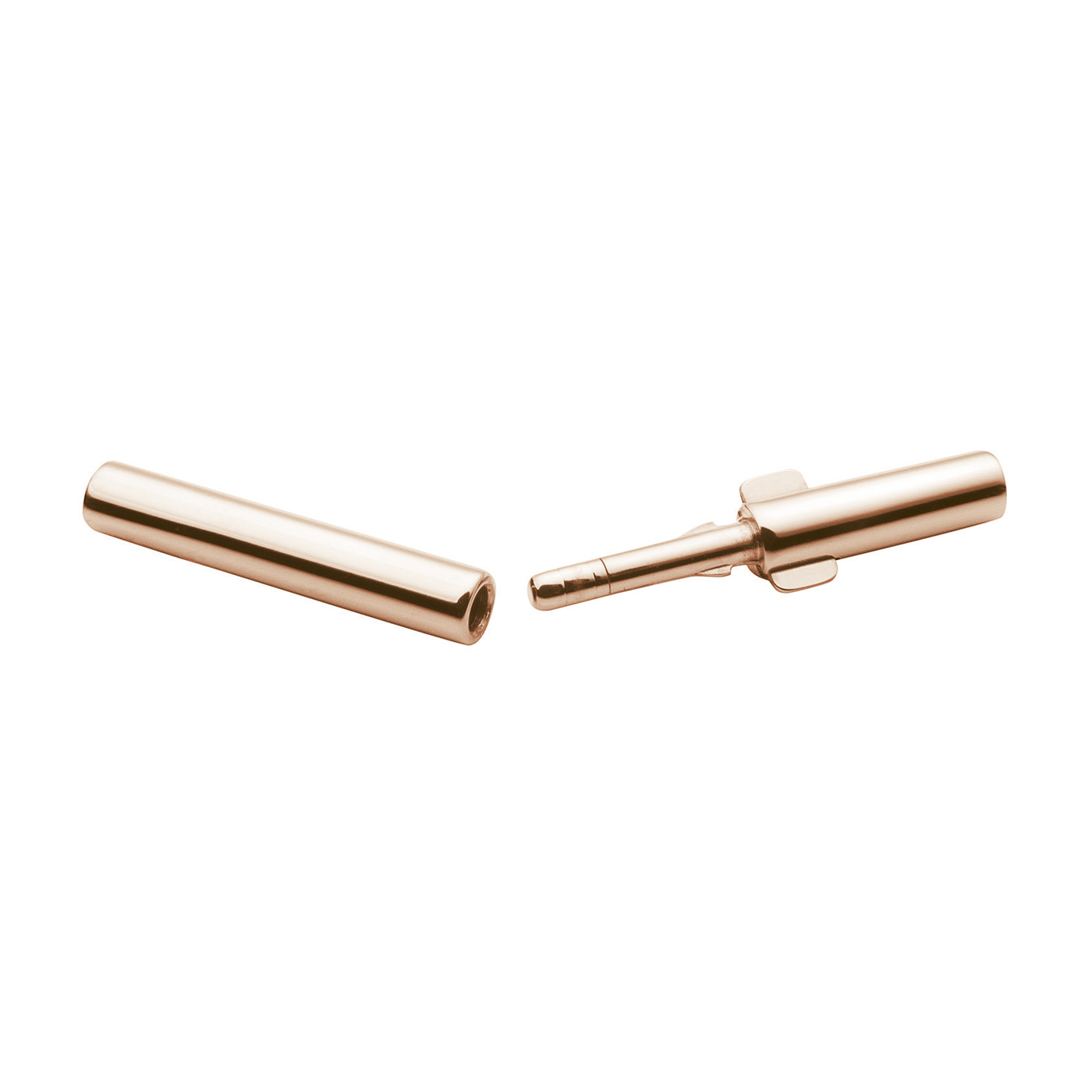 Double Clip Clasp, Stainless Steel Rosé Gold-Pl.,ø 2.0x1.7mm - 1 piece