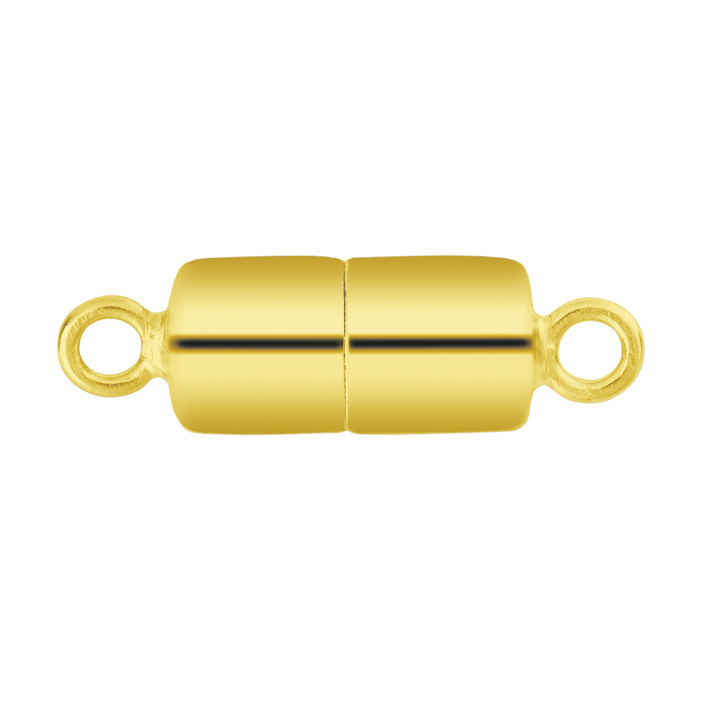 Magnetic Clasp, Cylinder, 925Ag Gold-Plated, Polished,ø 10mm - 1 piece