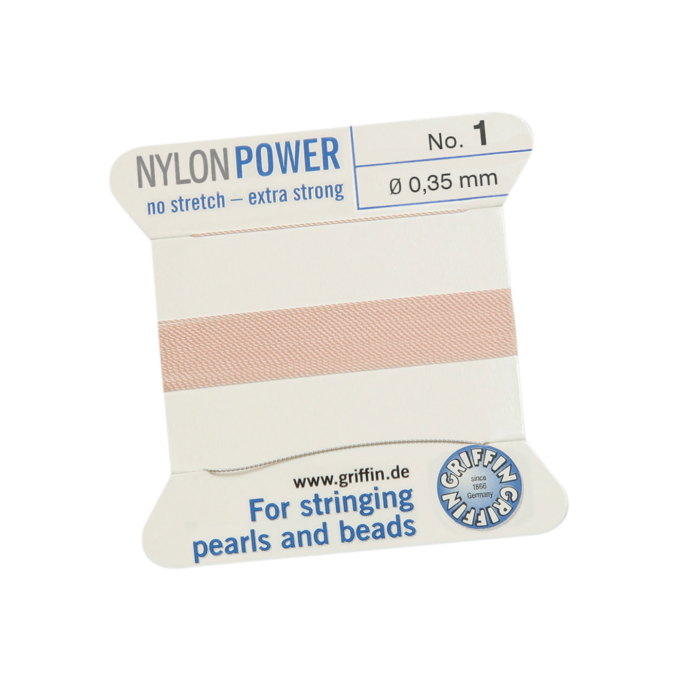 Bead Cord NylonPower Perlseide, hellrosa, Nr. 1 - 2 m