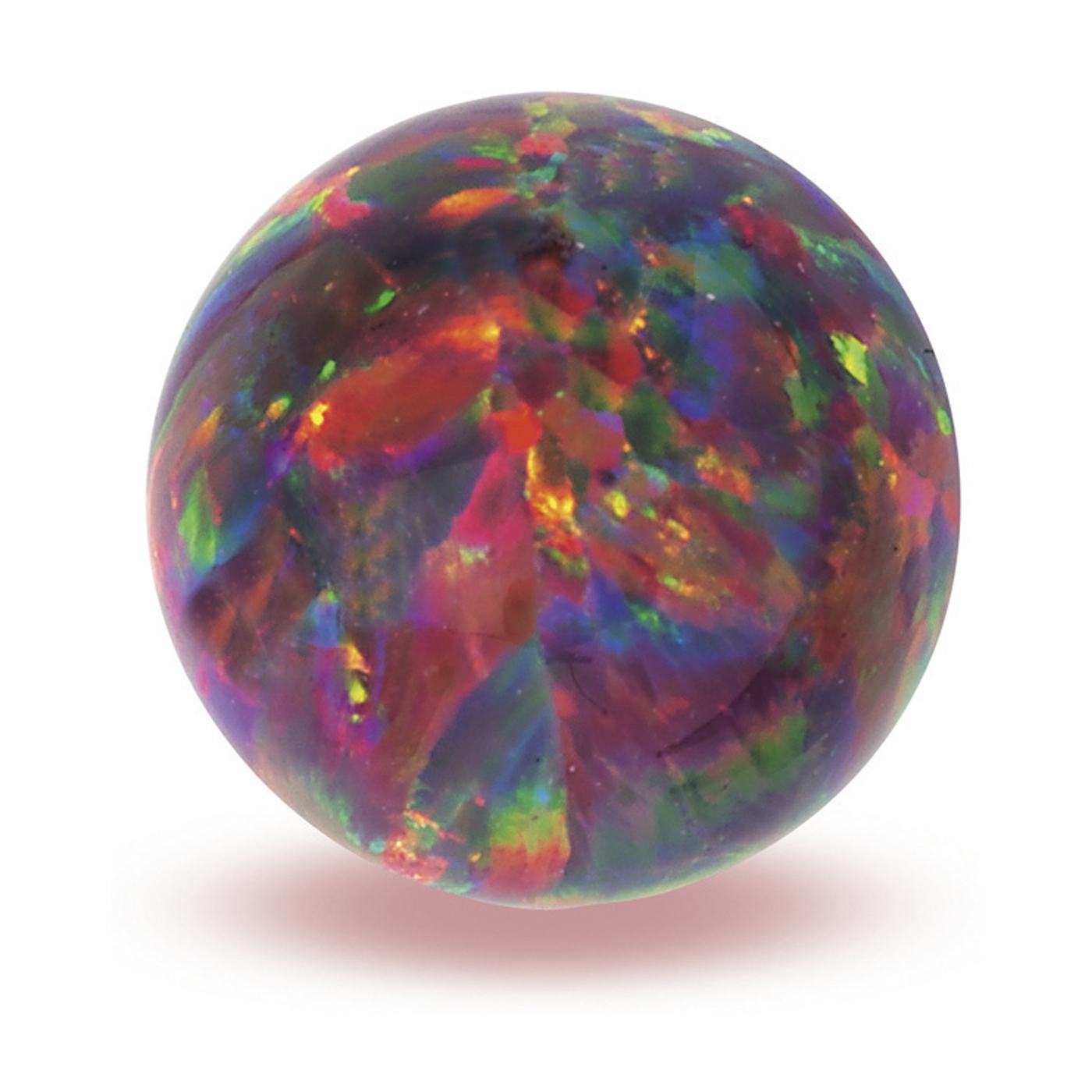 Opal Imitation Ball, Red, ø 6 mm, Spot Drilled - 1 piece