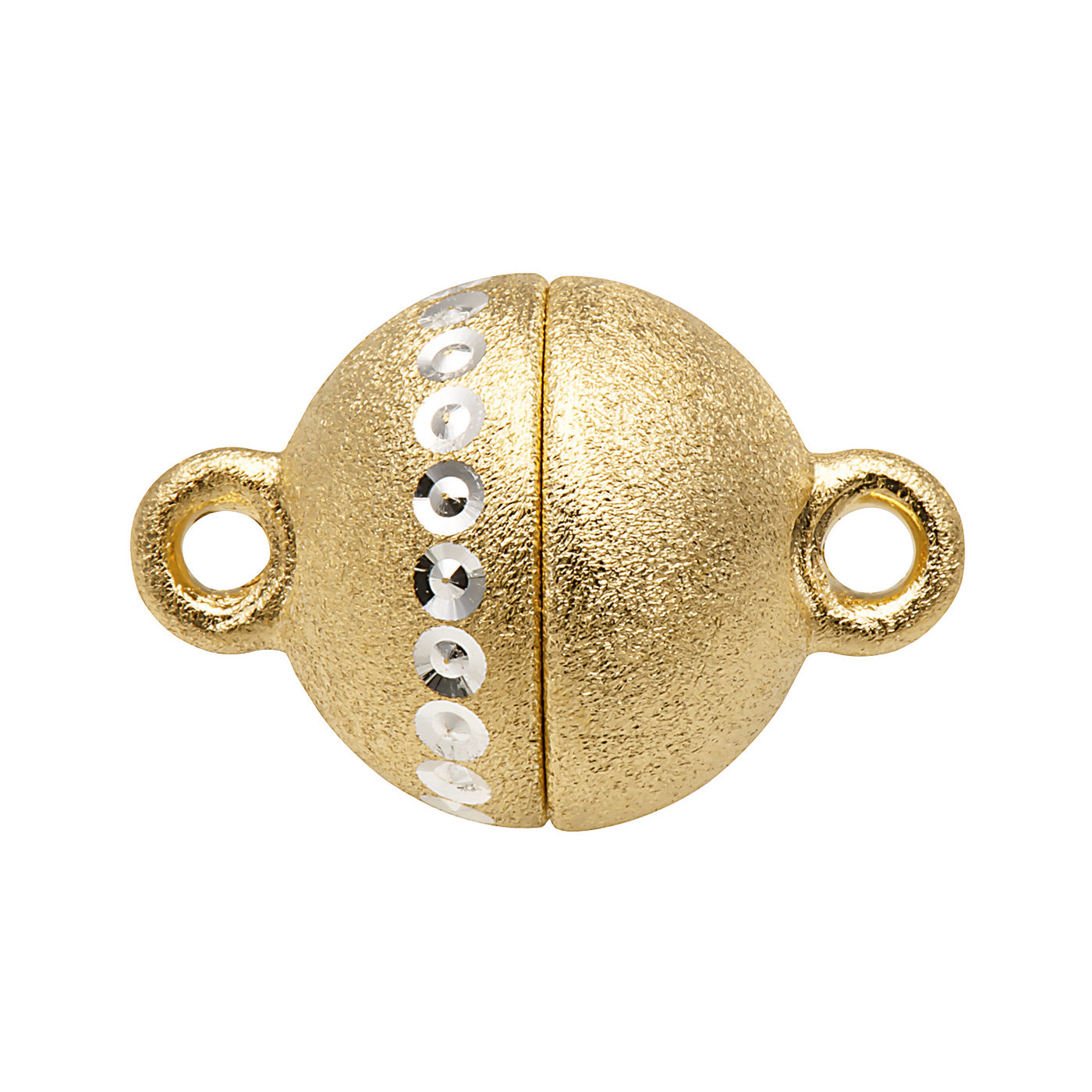 MagneticClasp Diamond Point, 925Ag Gold-Pl. Matt, ø 12 mm - 1 piece