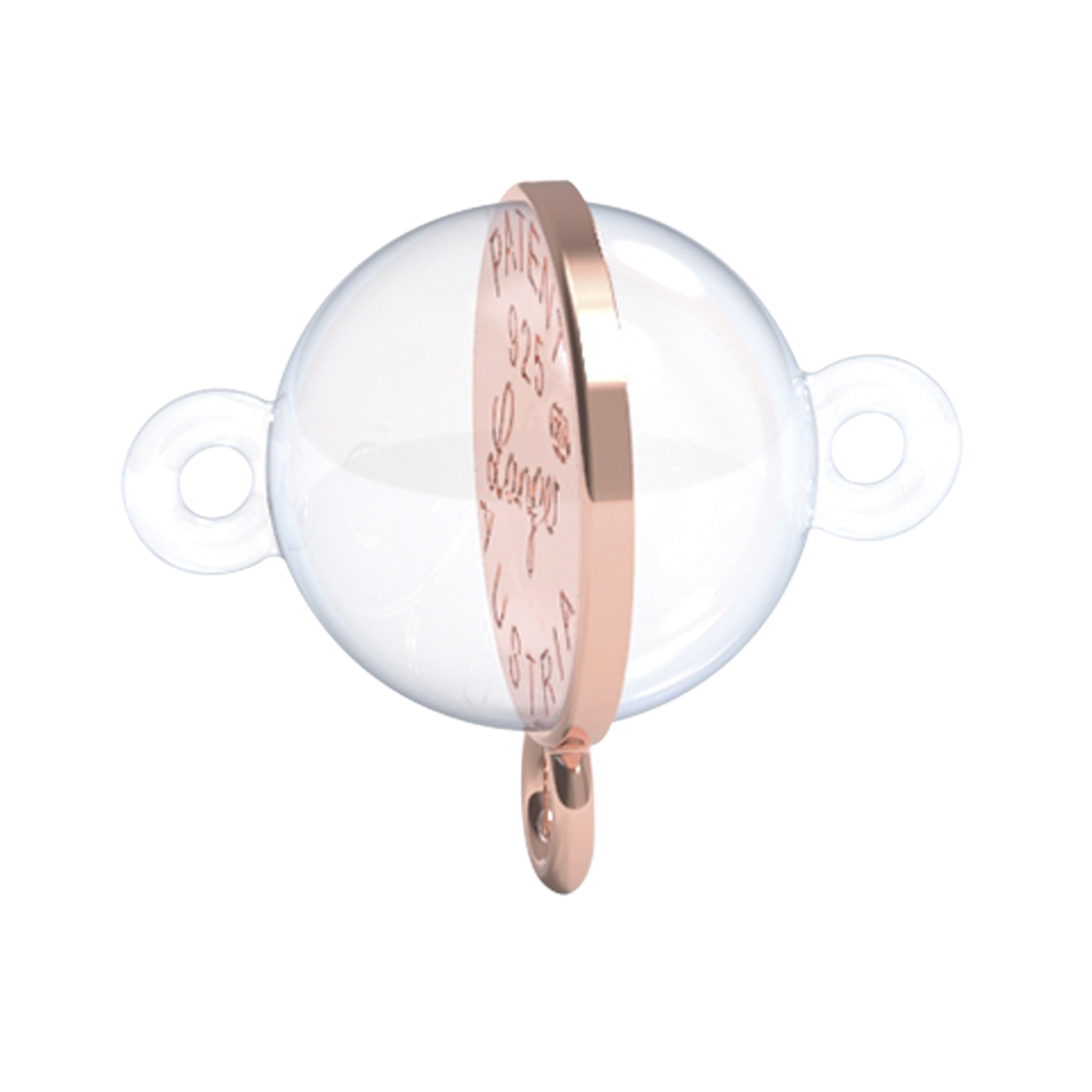 Langer Magnetschließen Halterung "AddOn", 925 Ag rosé vergoldet, ø 10 mm, mit Öse - 1 Stück Langer Magnetschließen Halterung "AddOn", 925 Ag rosé vergoldet, ø 10 mm, mit Öse - 1 Stück