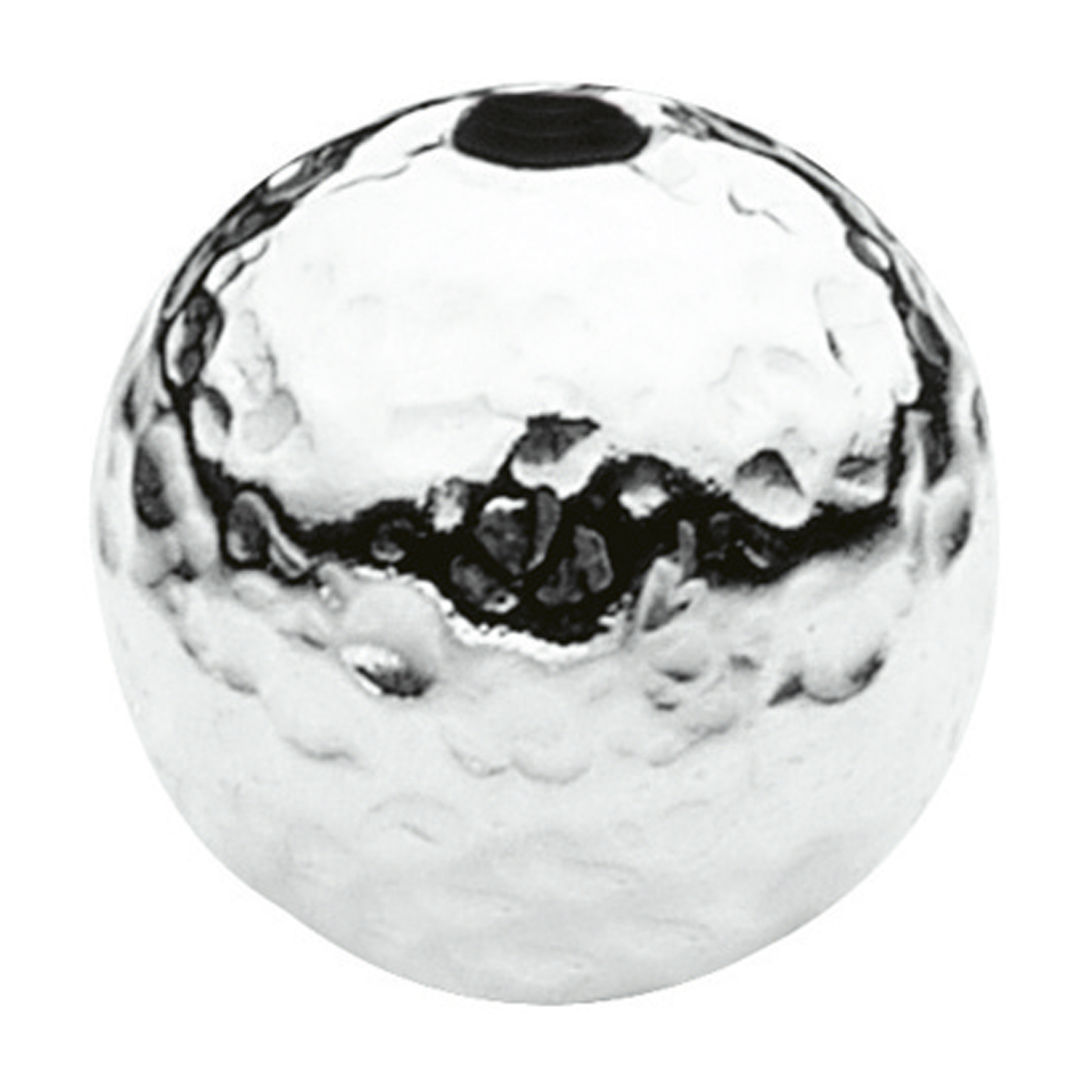 2-Hole Ball, 925Ag Hammered, ø 6 mm - 1 piece