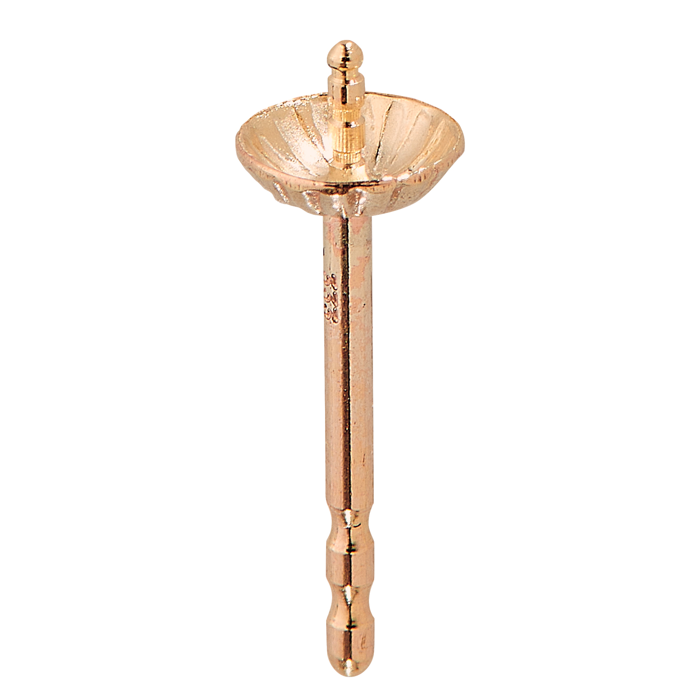 Ohrstecker, 333 G, mit Perlschale gerieft, ø 4 mm - 1 Stück
