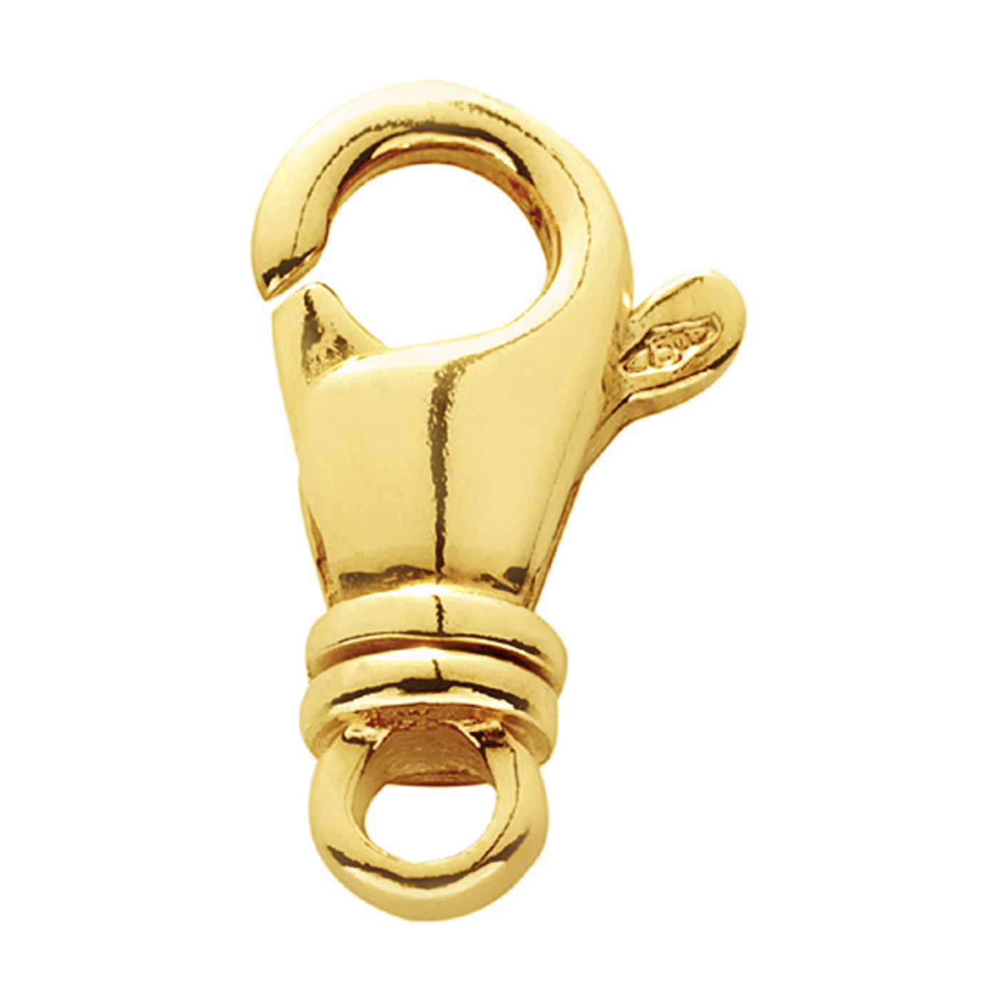 Lobster Clasp, 585G Polished, 14 x 6 mm - 1 piece