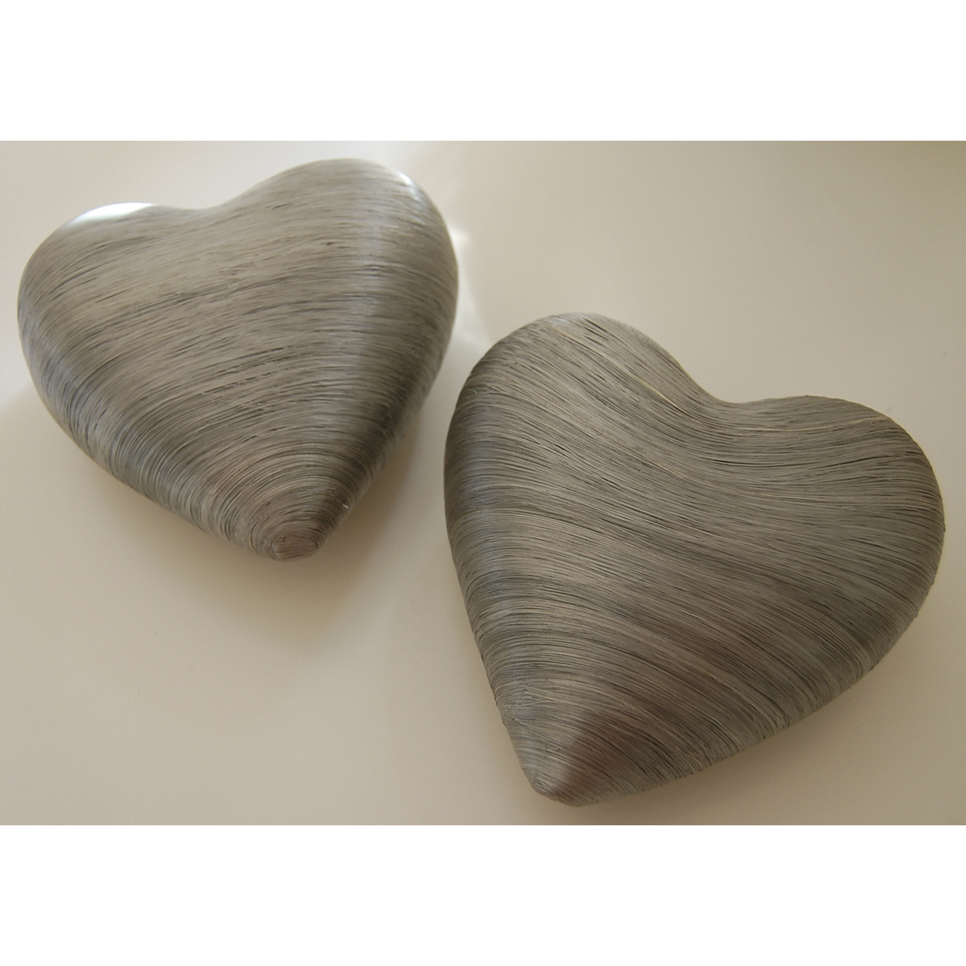 Decoration Hearts, Silver Grey, 120 mm - 3 pieces
