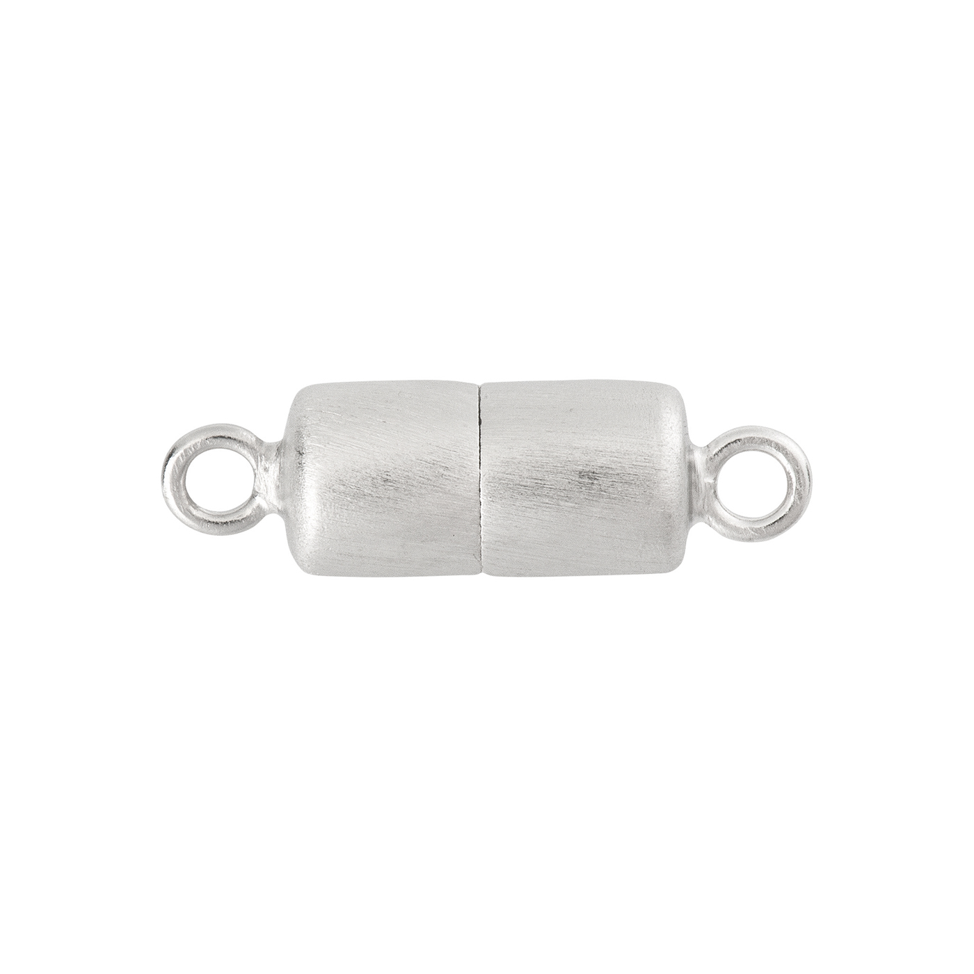 Magnetic Clasp, Cylinder, 925Ag Rhod.-Plated, Silk-matt,ø6mm - 1 piece