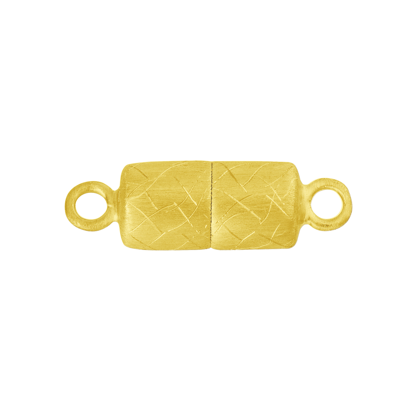 Magnetic Clasp, Cylinder, 925Ag Gold-Plated, matt, ø 8 mm - 1 piece