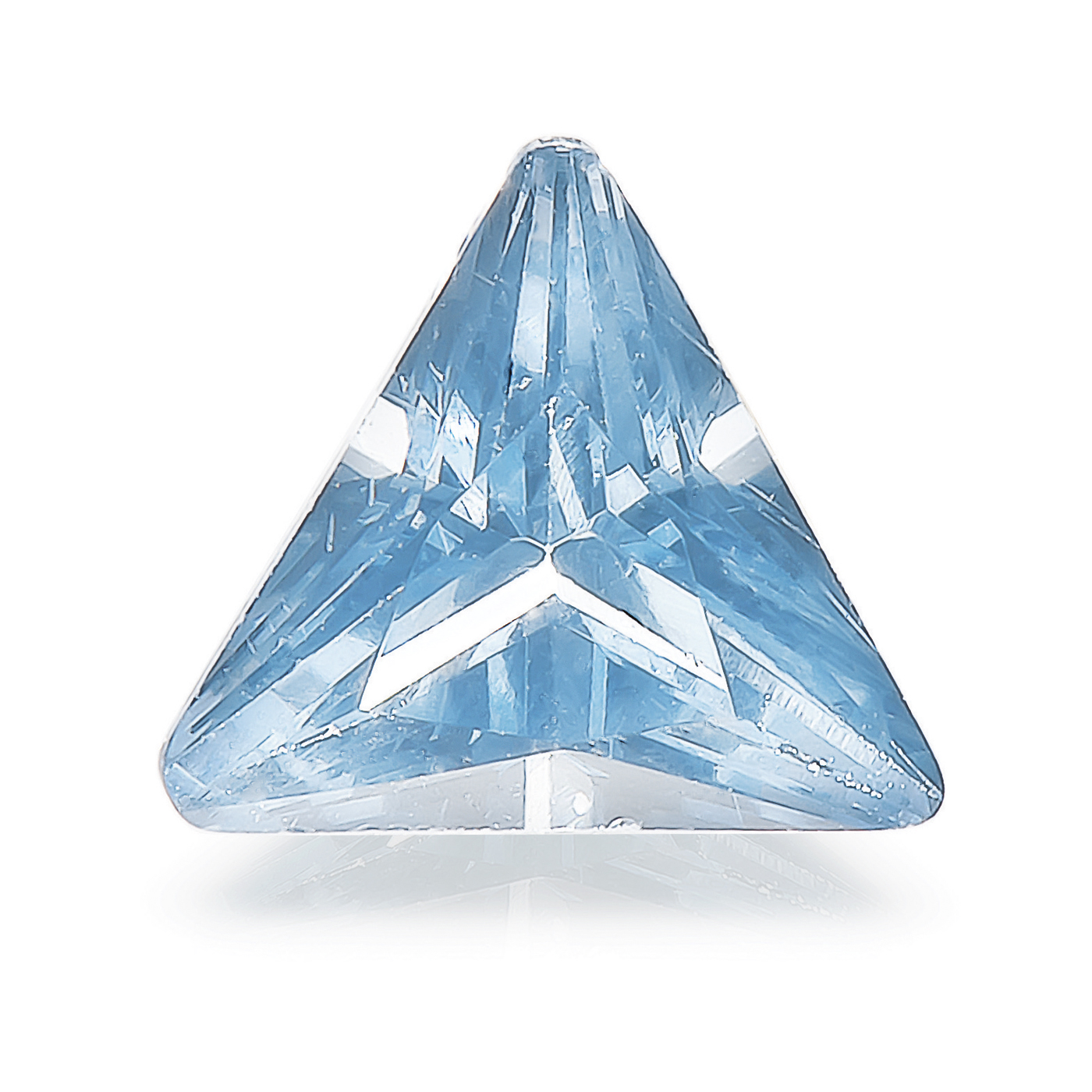 Zirkonia, dreieckig, facettiert, aquamarinblau, 3 x 3 x 3 mm - 5 Stück