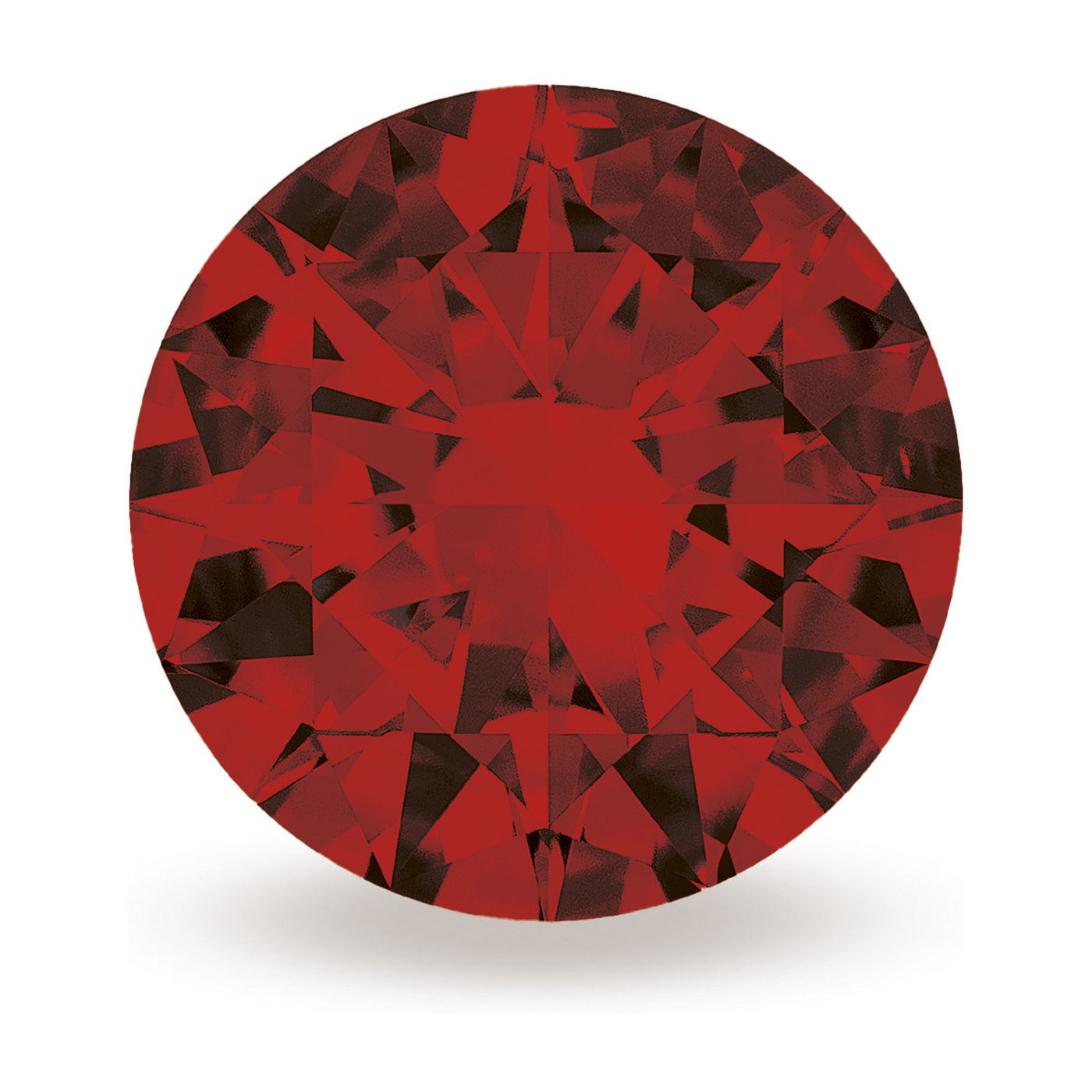 Zirkonia, rund, facettiert, rot, ø 4,5 mm - 1 Stück