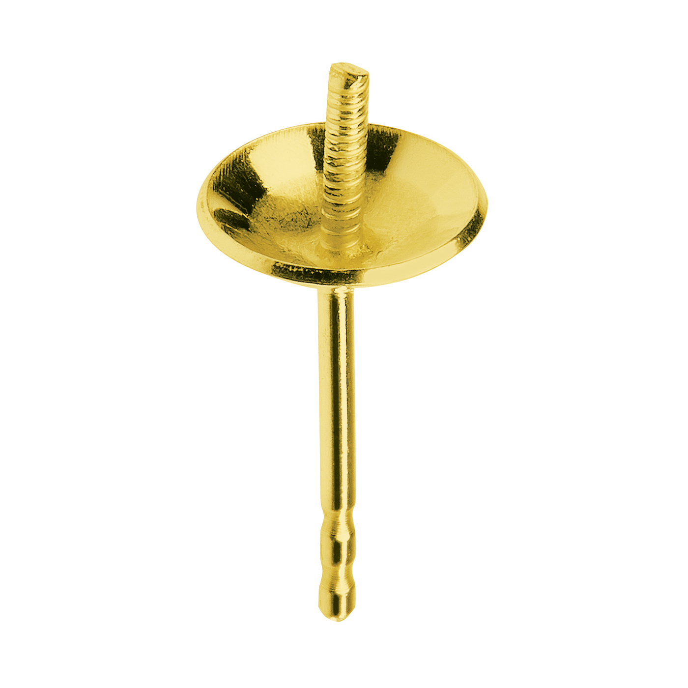 Ohrstecker, 585 G, mit Perlschale glatt, ø 7 mm - 1 Stück