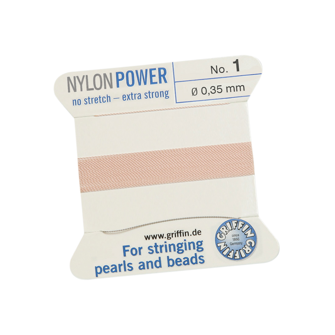 Bead Cord NylonPower, Light Pink, No. 1 - 2 m