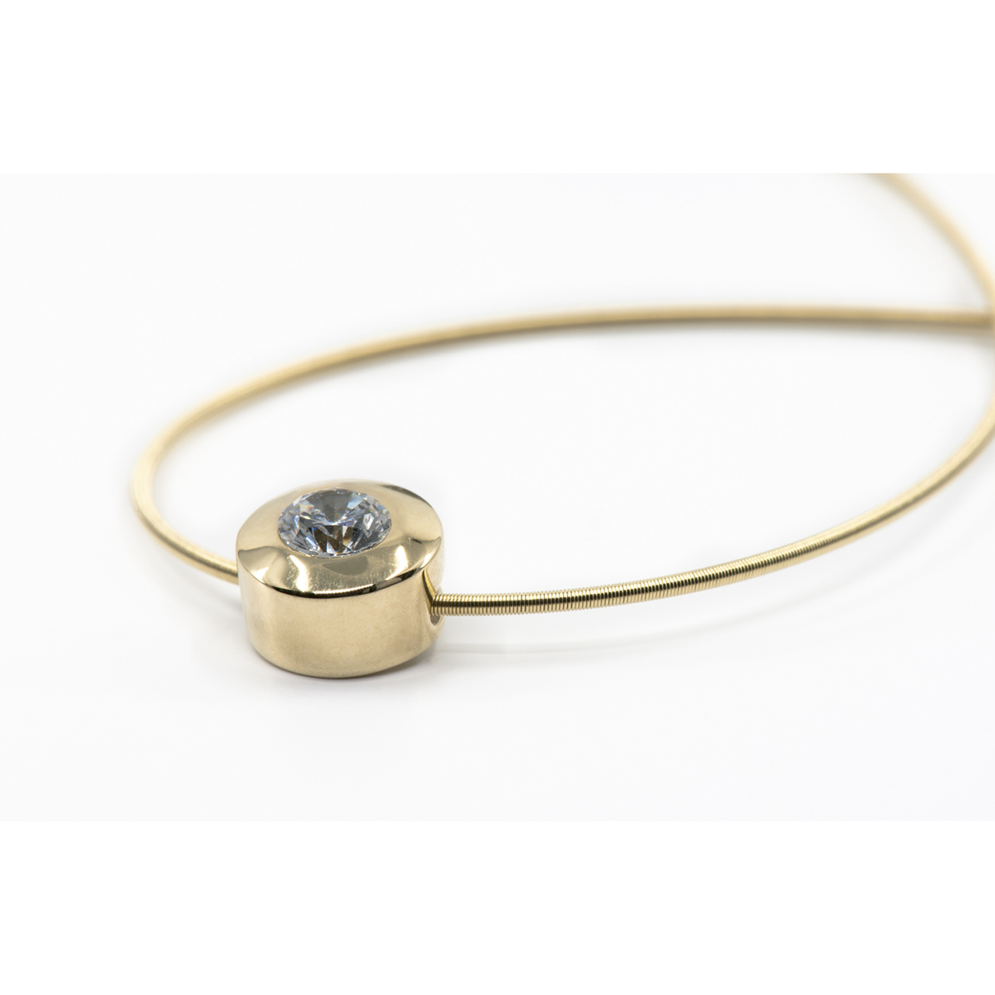 Pendant with Frame, 585G, Stone-ø 4.1 mm - 1 piece Pendant with Frame, 585G, Stone-ø 4.1 mm - 1 piece