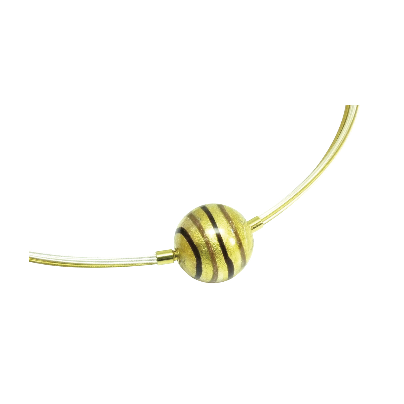 Wechselschließe, Muranoglas, Kugel, terra Gold, ø 12 mm - 1 Stück