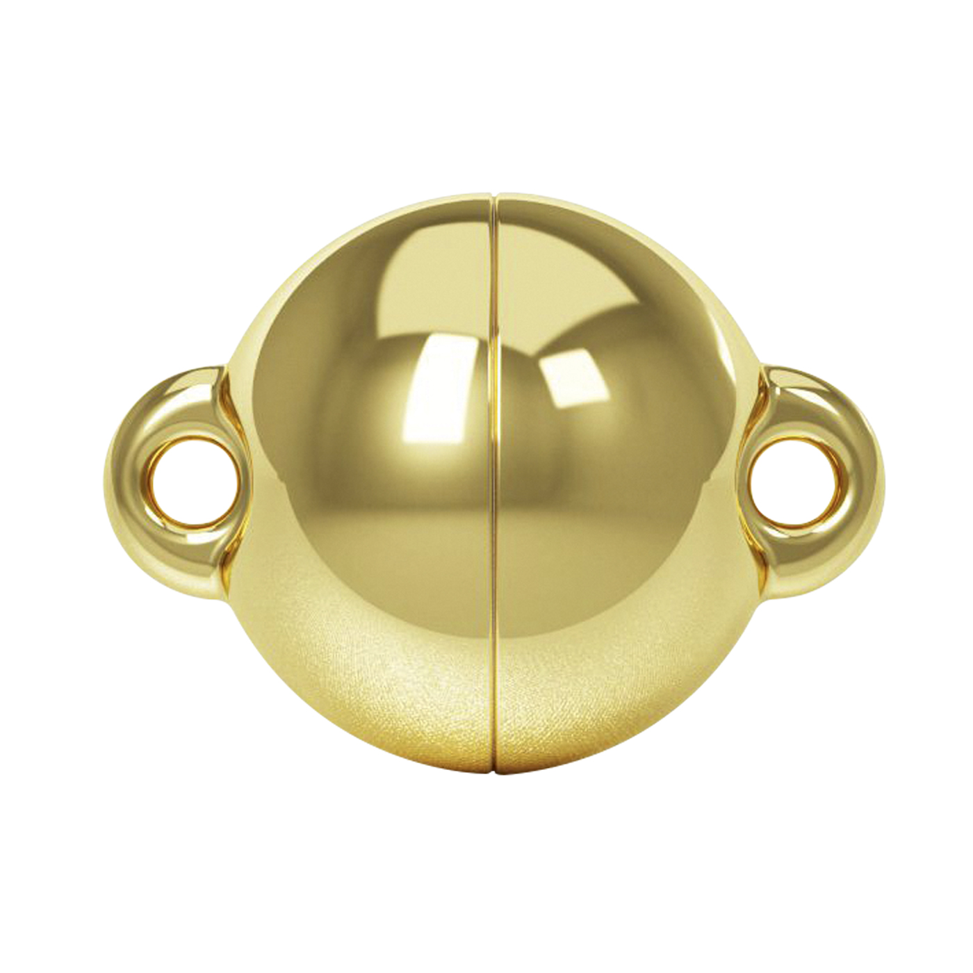 PowerSilver Magnetic Clasp,Ball,925Ag Gold-Pl.Polished,ø12mm - 1 piece