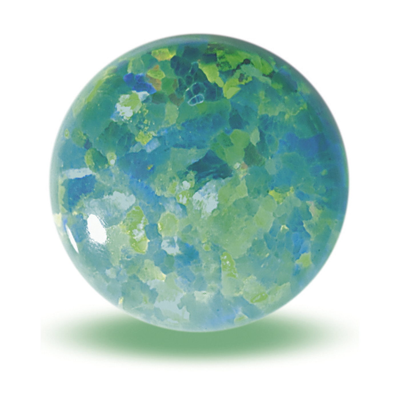 Opal Imitation Ball, Green, ø 6 mm, Drilled - 1 piece