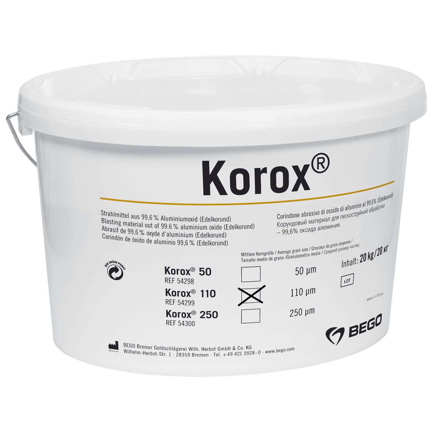 Bego Korox Edelkorund, 110 µm - 20 kg