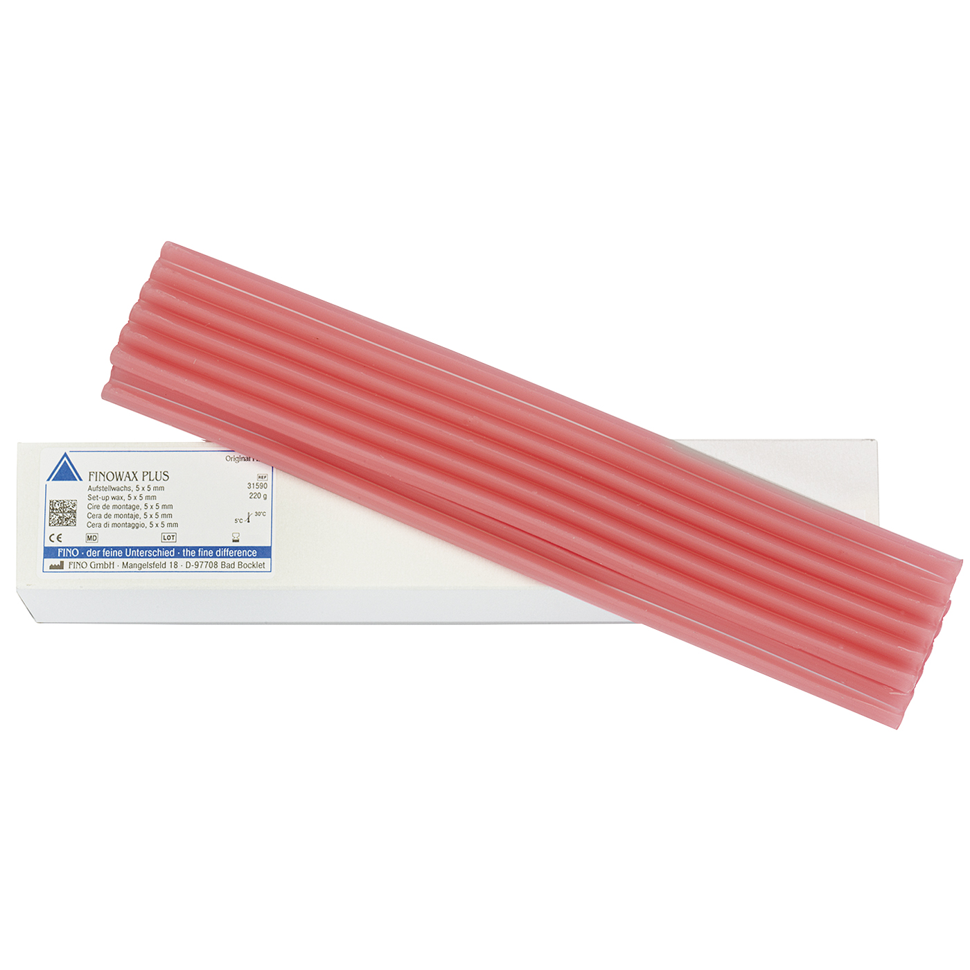 FINOWAX PLUS Set-Up Wax, Pink, 5 x 5 mm - 220 g