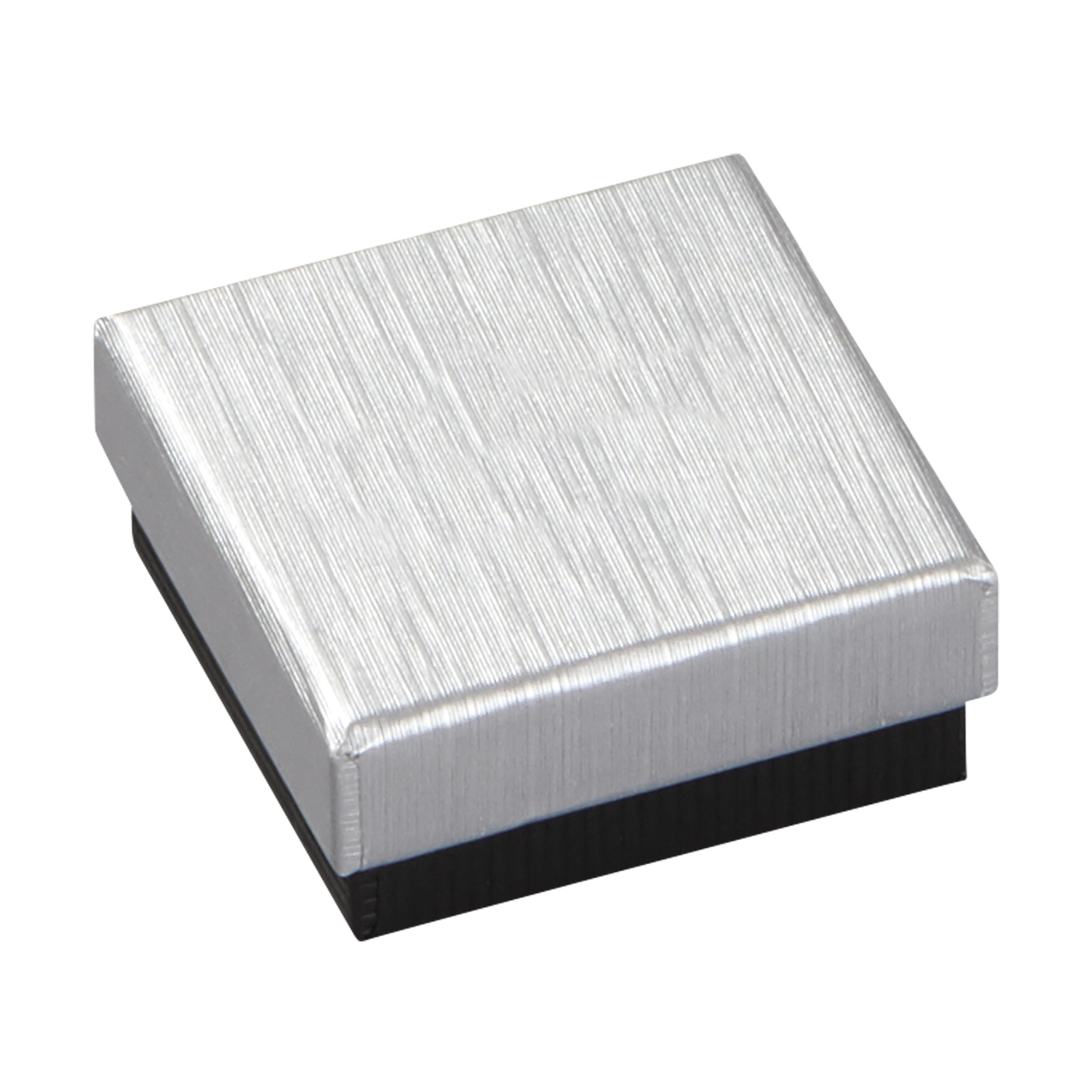 Schmucketui "Classics", silber/schwarz, 40 x 40 x 18 mm - 1 Stück
