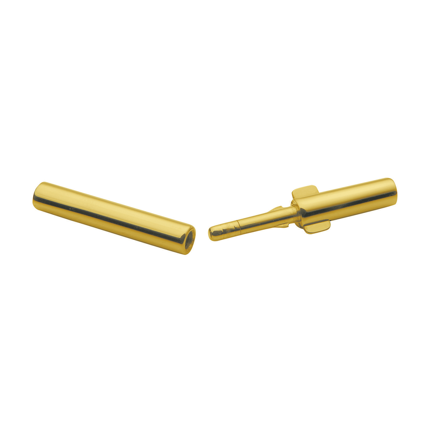 Double Clip Clasp, Stainless Steel Gold-Pl., ø 3.0 x 2.5 mm - 1 piece