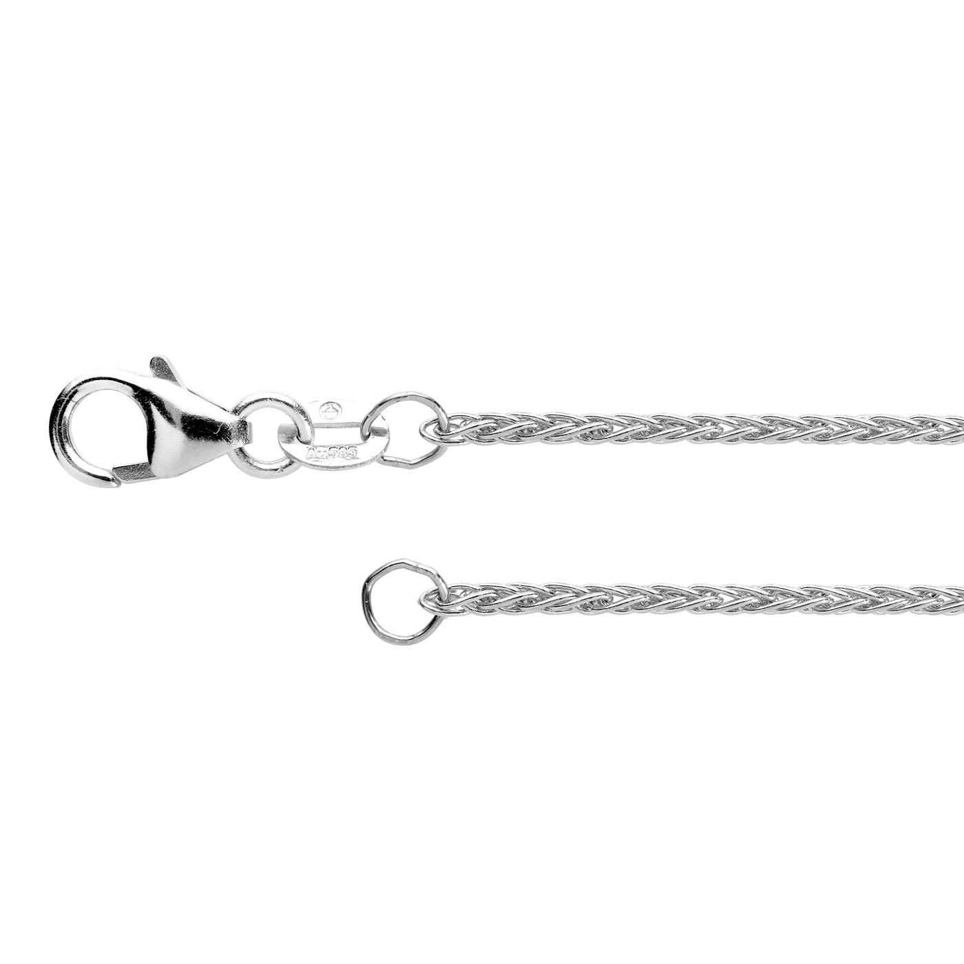 Plait Chain, 925Ag, 1.3 mm, 42 cm - 1 piece