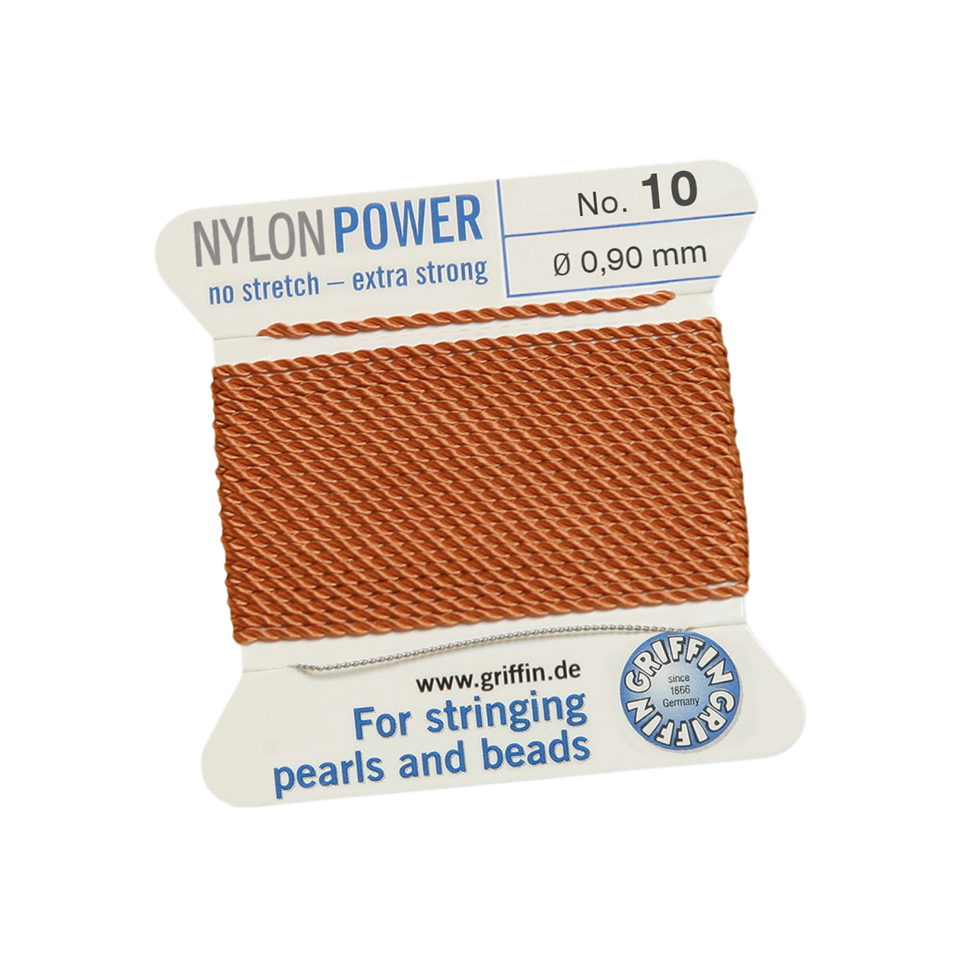 Bead Cord NylonPower, Carnelian, No. 10 - 2 m