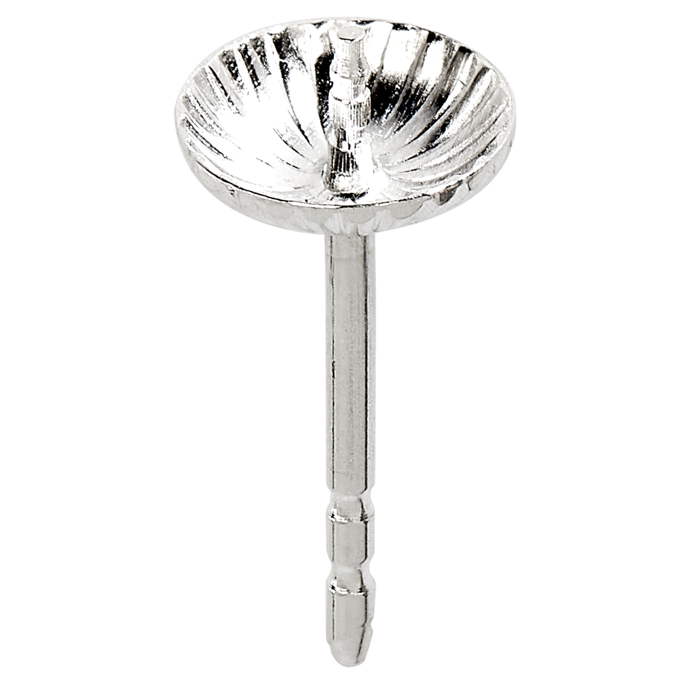 Ear Post, 585WG, Pearl Cup ø 6 mm - 1 piece