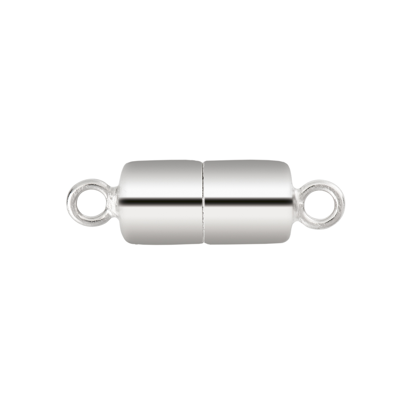 Magnetic Clasp, Cylinder, 925Ag Rhod.-Plated, Polished,ø 8mm - 1 piece