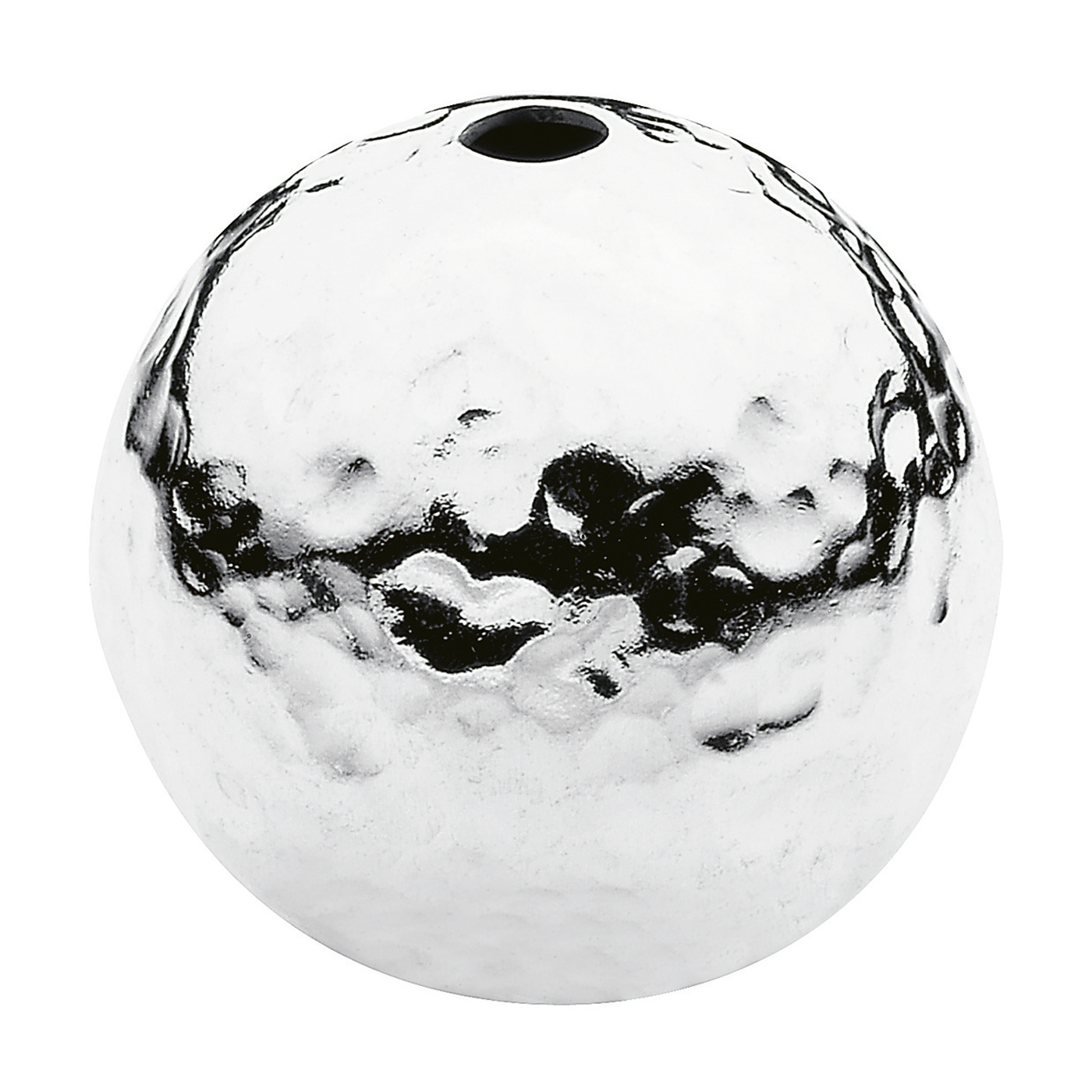 2-Hole Ball, 925Ag Hammered, ø 15 mm - 1 piece