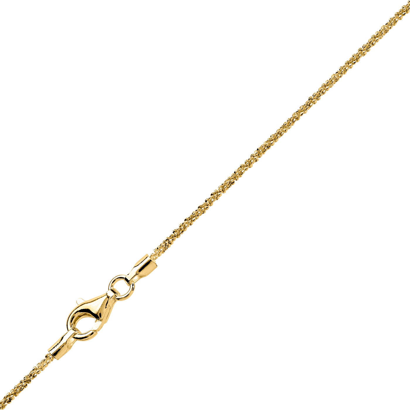 Criss-Cross Kette, 925 Ag vergoldet, 1,00 mm, 40 cm - 1 Stück Criss-Cross Kette, 925 Ag vergoldet, 1,00 mm, 40 cm - 1 Stück