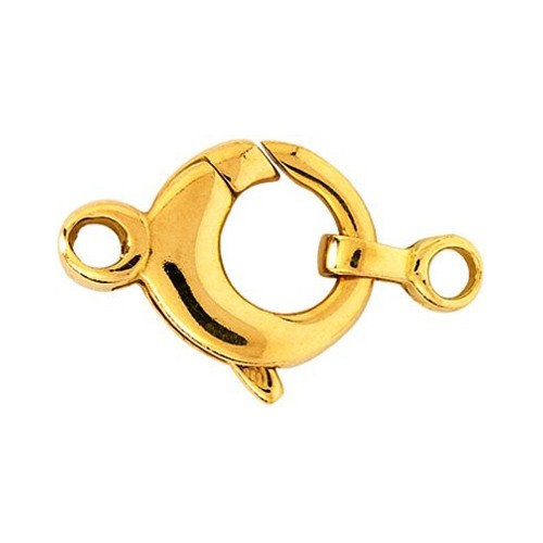 Lobster Clasp, Round, 585G, ø 9.5 mm, with Bow - 1 piece