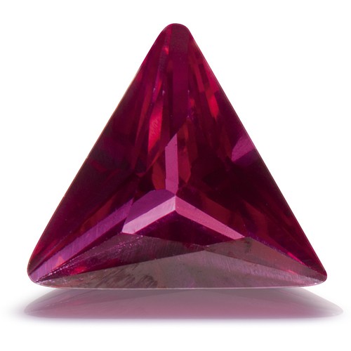 Zirkonia, dreieckig, facettiert, rubinrot, 5 x 5 x 5 mm - 5 Stück