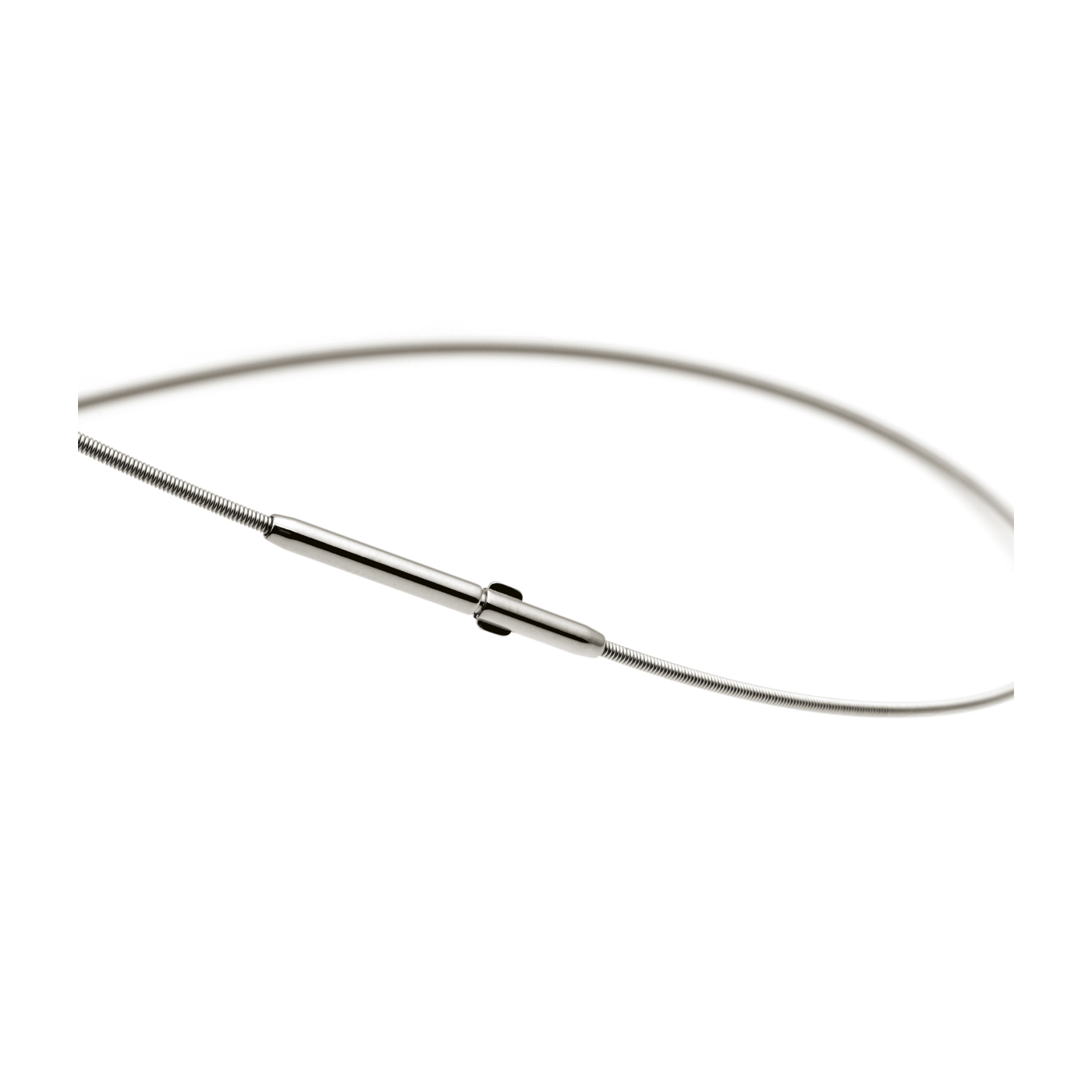 Spiral Necklace, 925Ag, ø 1.1 mm, Clip Closure, 43 cm - 1 piece