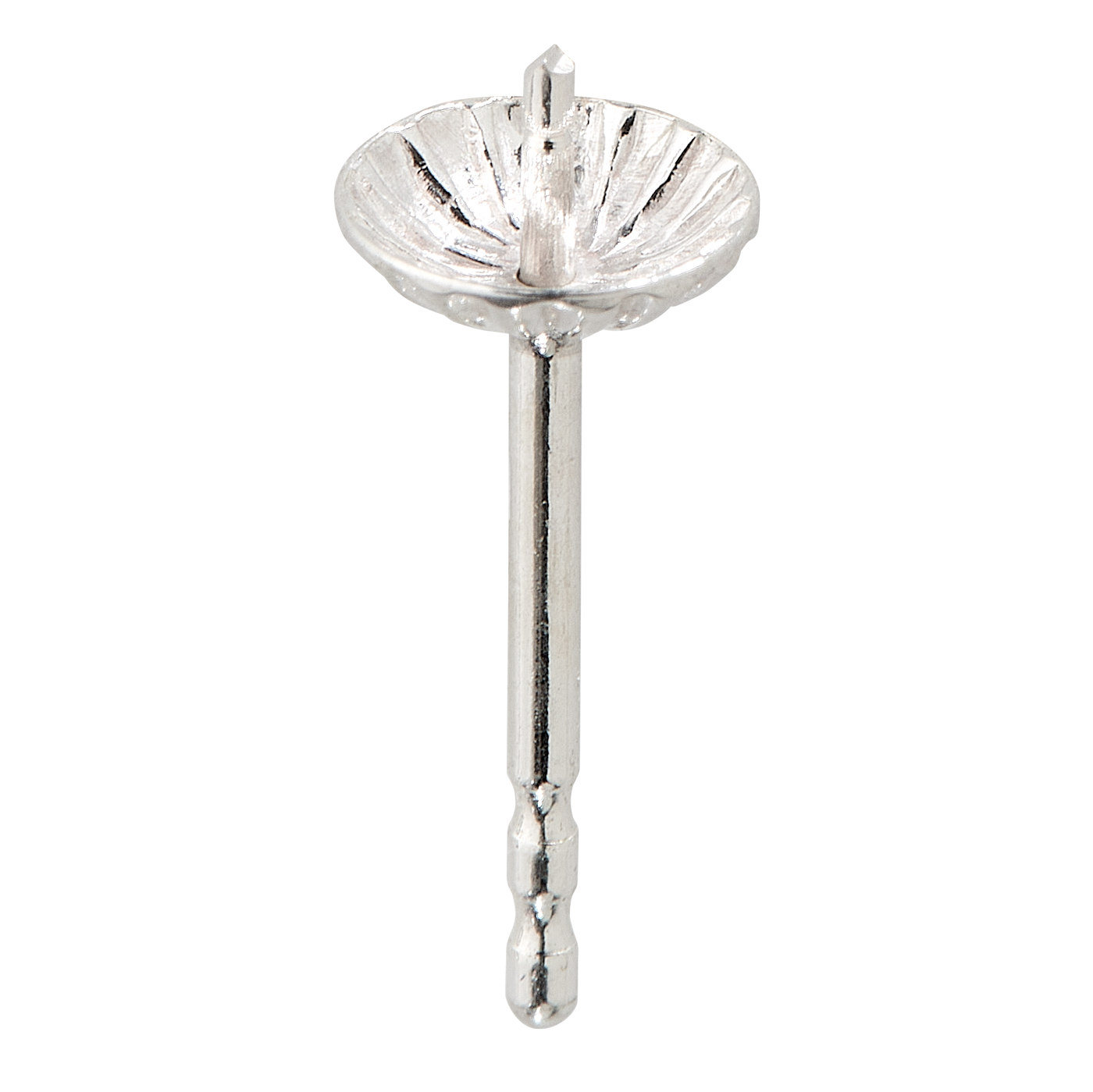 Ohrstecker, 925 Ag, mit Perlschale gerieft, ø 5 mm - 1 Stück