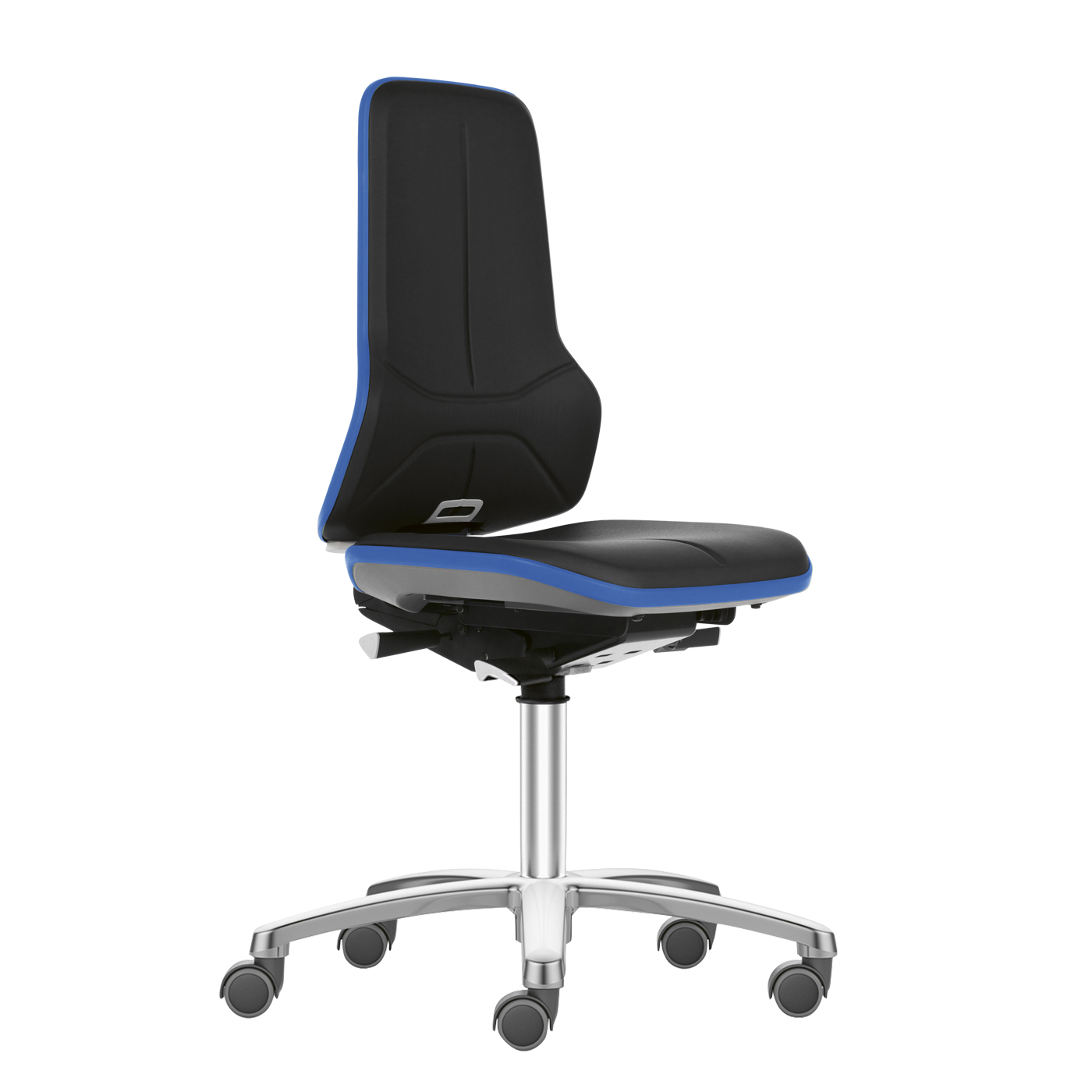 Neon Drehstuhl blau, Kunstleder schwarz - 1 Stück