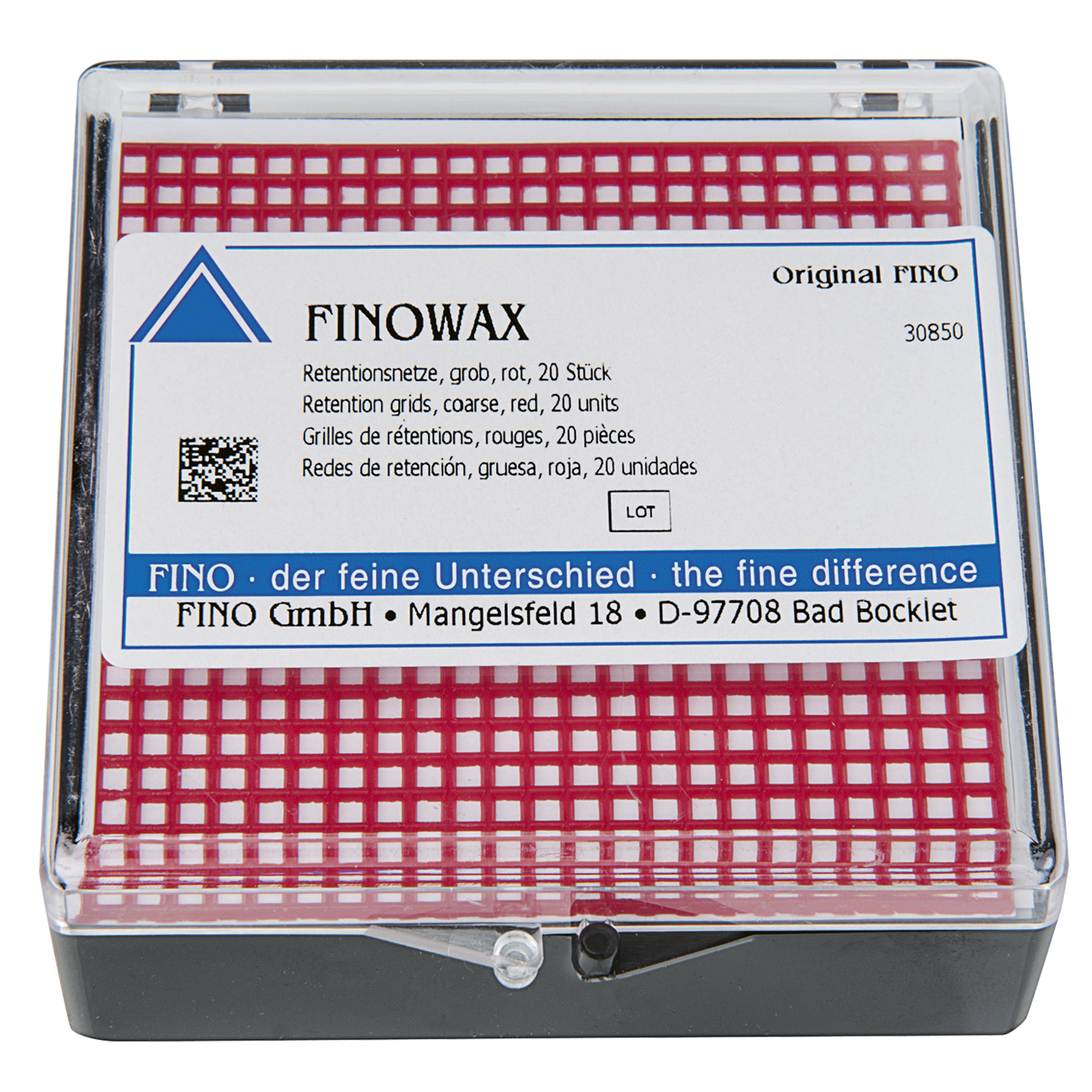 FINOWAX preformed wax patterns, retention grids, coarse - 20 pieces FINOWAX preformed wax patterns, retention grids, coarse - 20 pieces