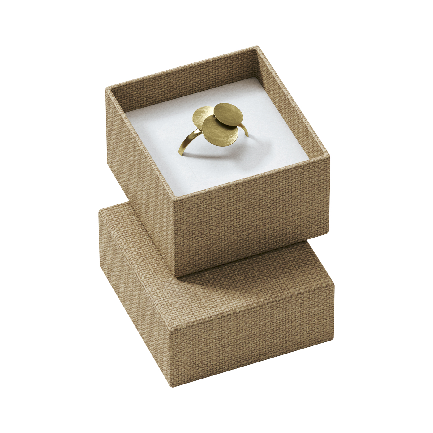 Schmucketui "Pattern", hellbraun, 50 x 55 x 32 mm - 1 Stück