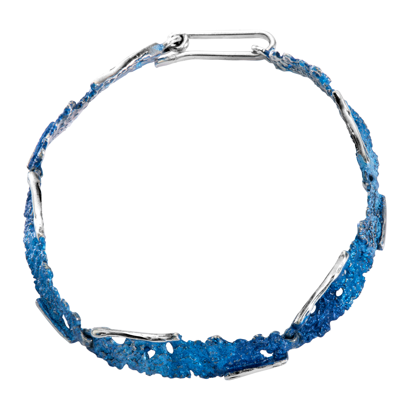 Armband, 925 Ag, ca. 19 cm, Farbpigmente azur - 1 Stück